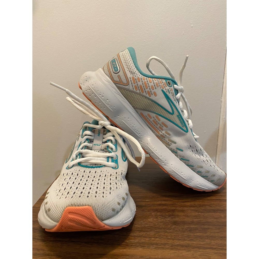 Brooks Glycerin 20 Sneakers Womens 7 white Mesh Running Walking Comfort Shoes